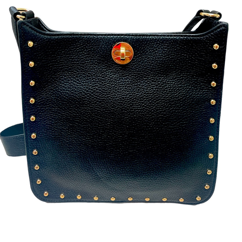 Michael Kors Sullivan Studded Crossbody Messenger Black EEUC
